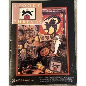 Spooky Threads Halloween Crafting Patterns Witch Hat Pumpkin Black Cat Ghost Owl